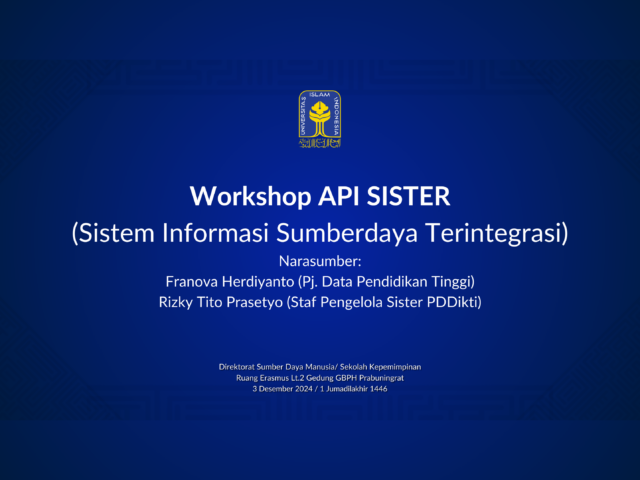 Workshop API SISTER untuk Integrasi Data Dosen